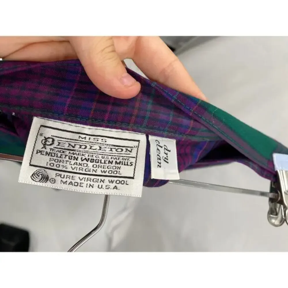 Pendleton Vintage Miss plaid wool‎ fall midi skirt